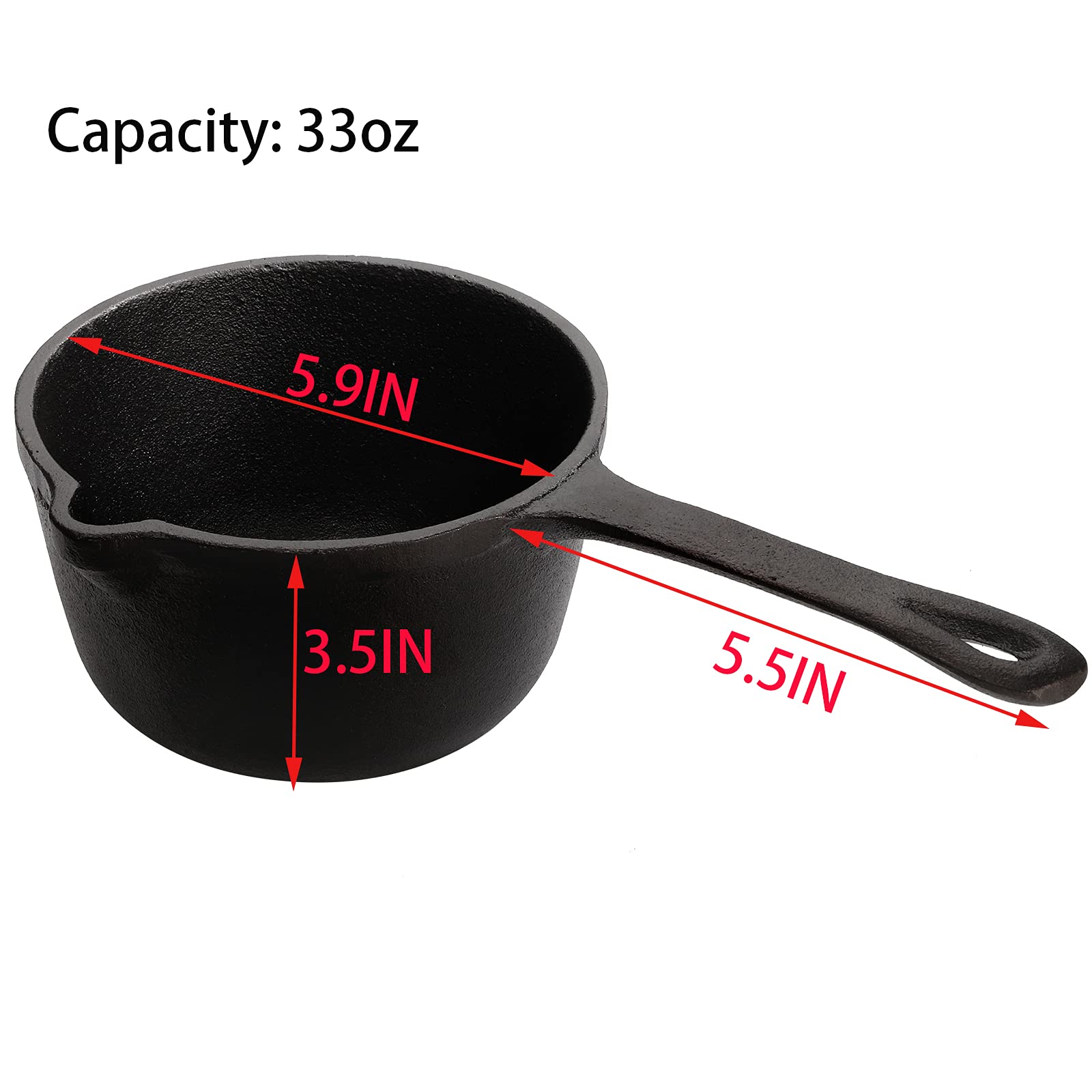Cedilis cast iron sauce pot heats evenly for BBQ sauces on stove or grill.