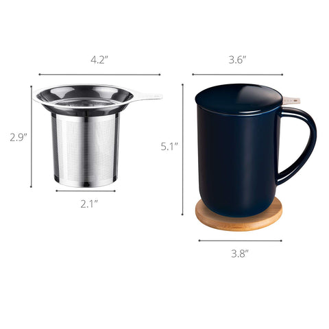 CEEFU porcelain tea mug bamboo coaster protects surfaces.