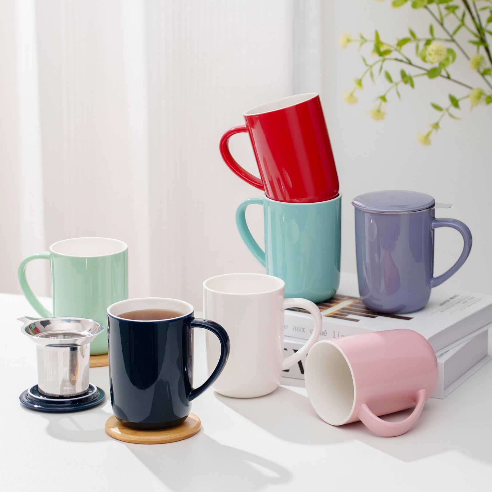 CEEFU tea mug with coaster elevates the ritual.