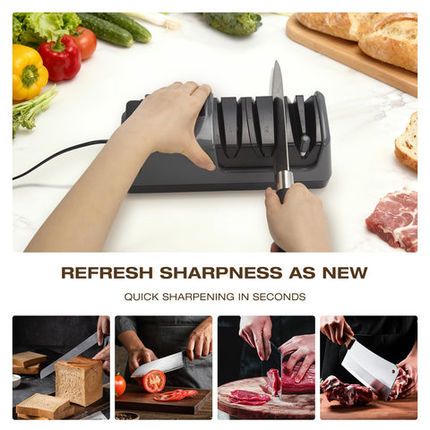 Ceelpeopar knife sharpener offering 3 speed settings for versatile sharpening
