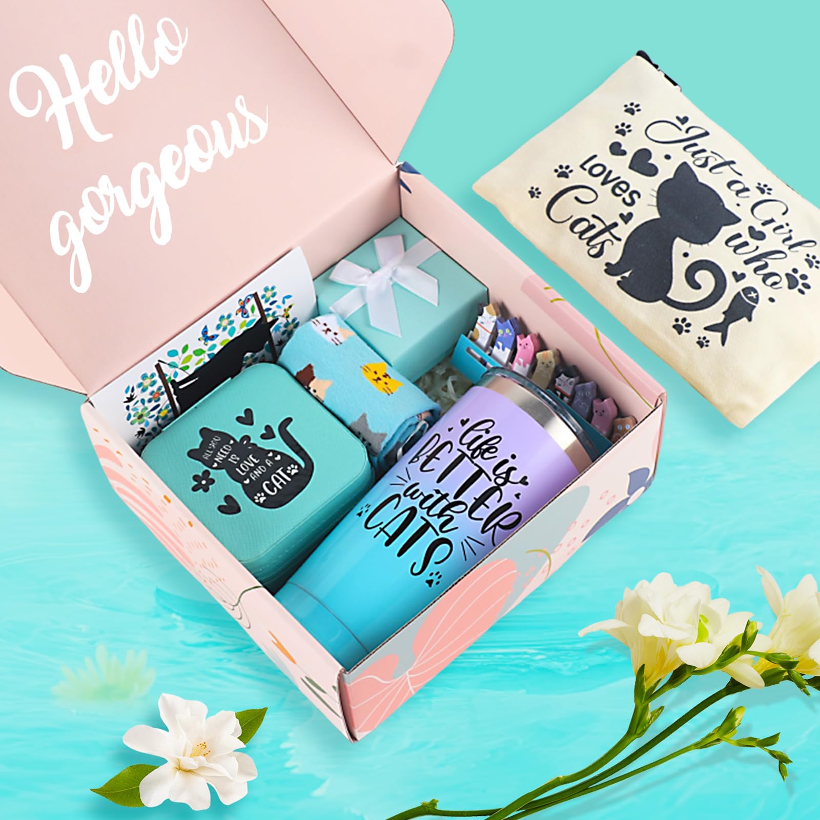 Cefanty cat themed makeup bag for stylish on the go storage