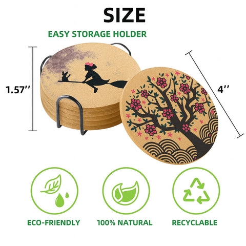 Cegkuc absorbent cork coasters quickly soak up moisture.
