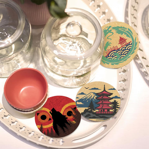 Cegkuc durable heat-resistant cork coasters withstand hot drinks.
