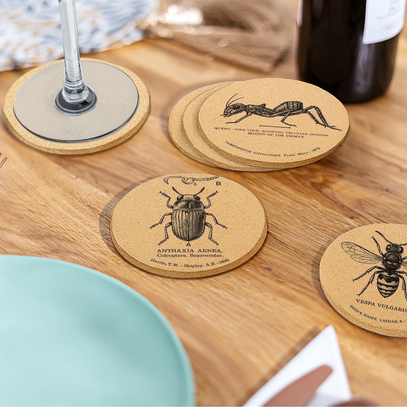 Cegkuc heat-resistant cork coaster protects furniture during hot drinks.