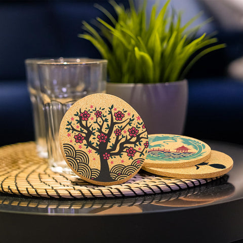 Cegkuc round cork coasters make a stylish housewarming gift.