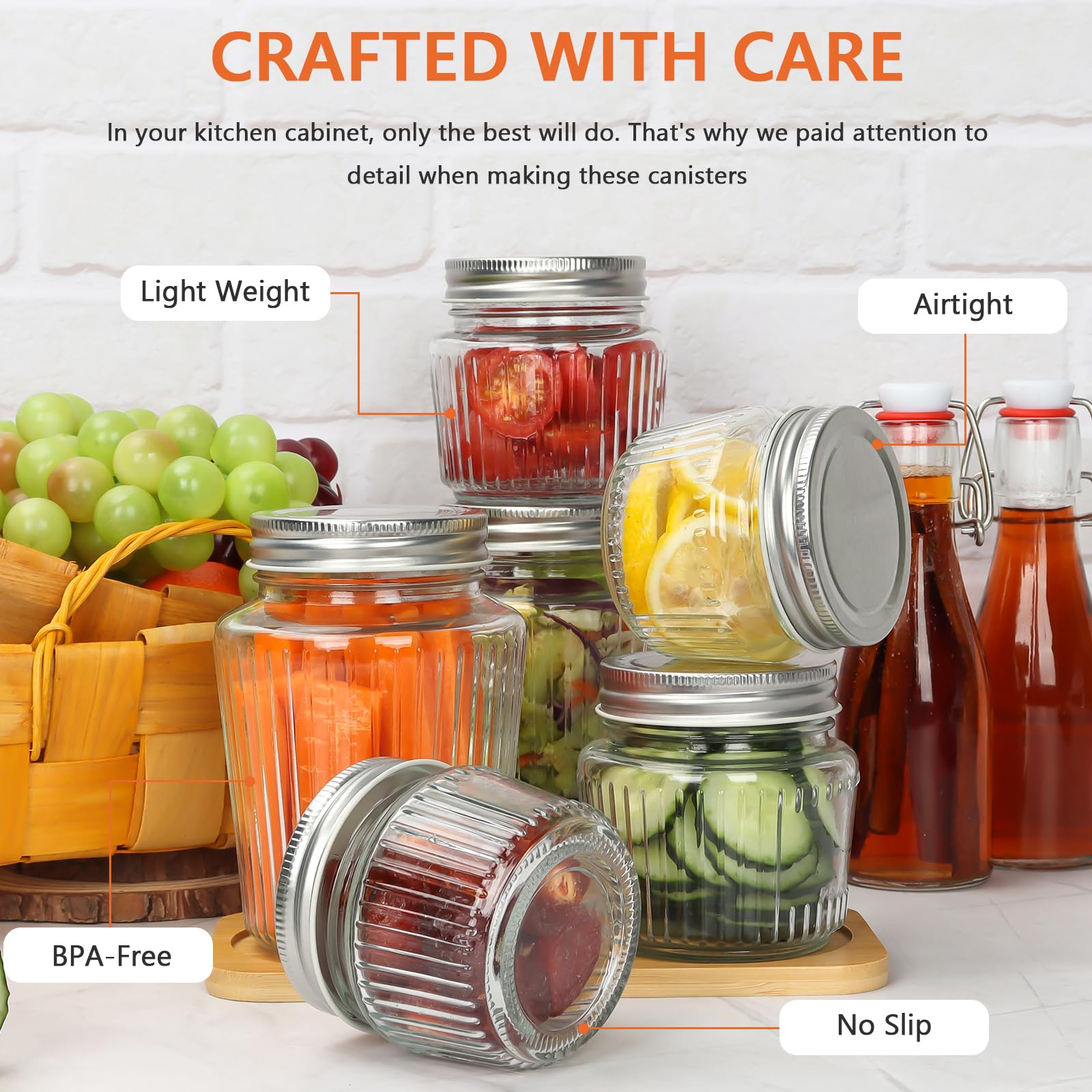 Cehomi airtight-seal lids with jars support reliable preserving and freshness.