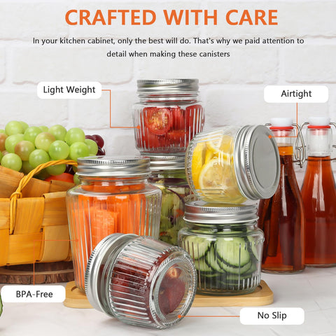 Cehomi airtight-seal lids with jars support reliable preserving and freshness.