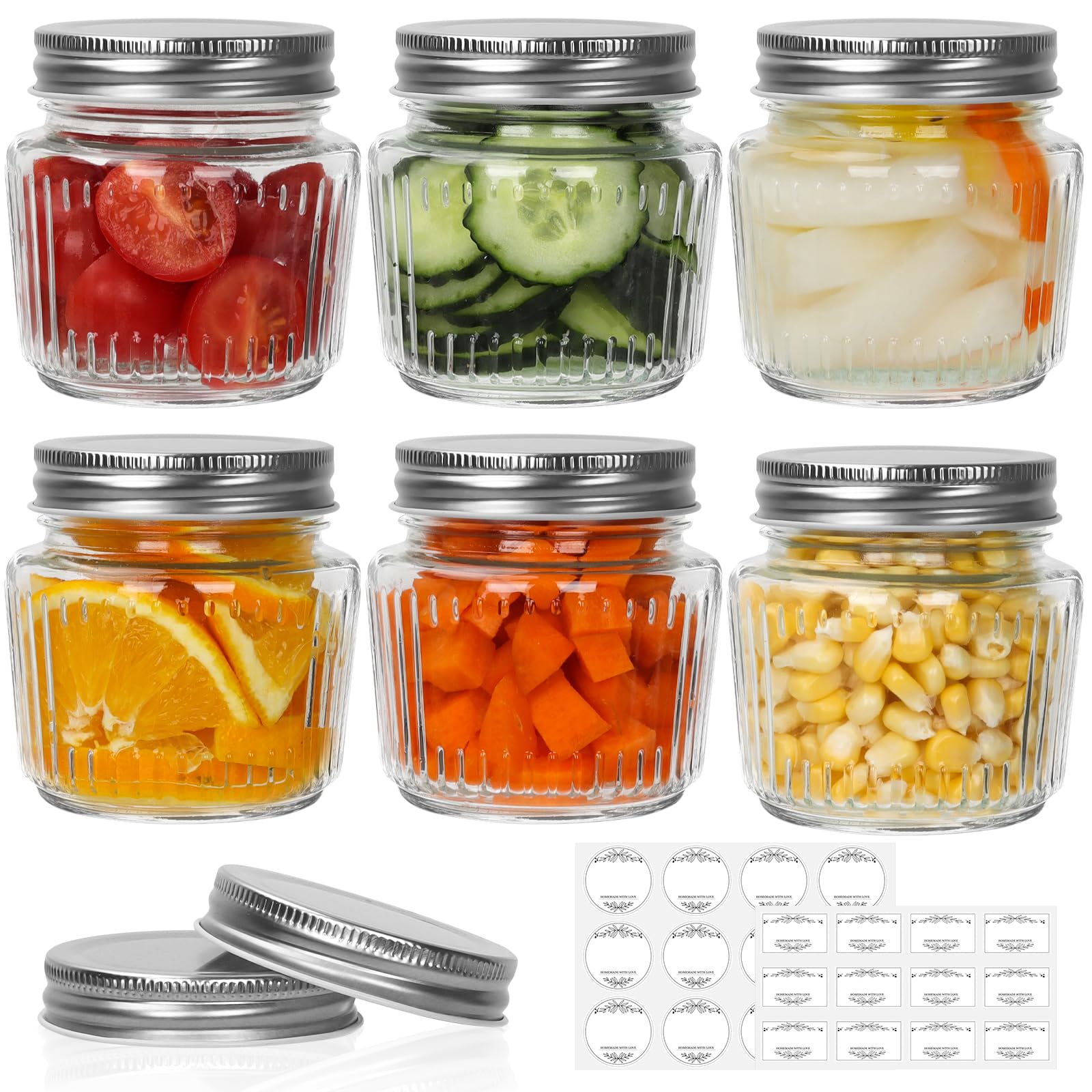Cehomi clear glass mason jar 8oz for pantry storage and gifting.