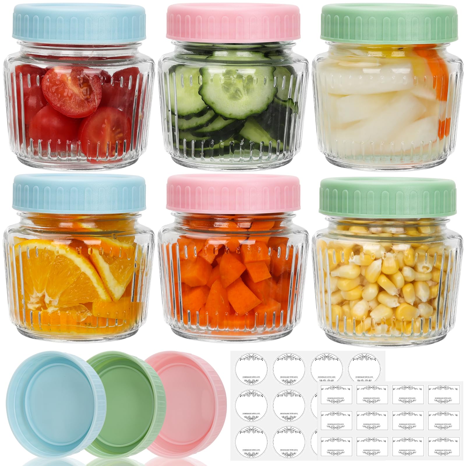 Cehomi 8 oz mason jar front view for organized pantry storage.