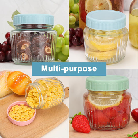 Cehomi 8 oz mason jar in transparent glass showing contents, perfect for visible storage.