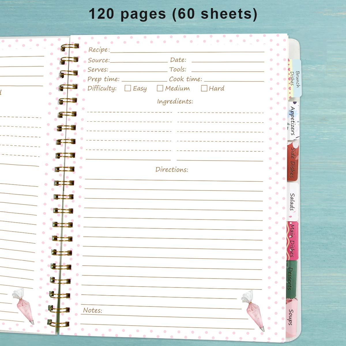Ceiba Tree blank cookbook pages with ample writing space.