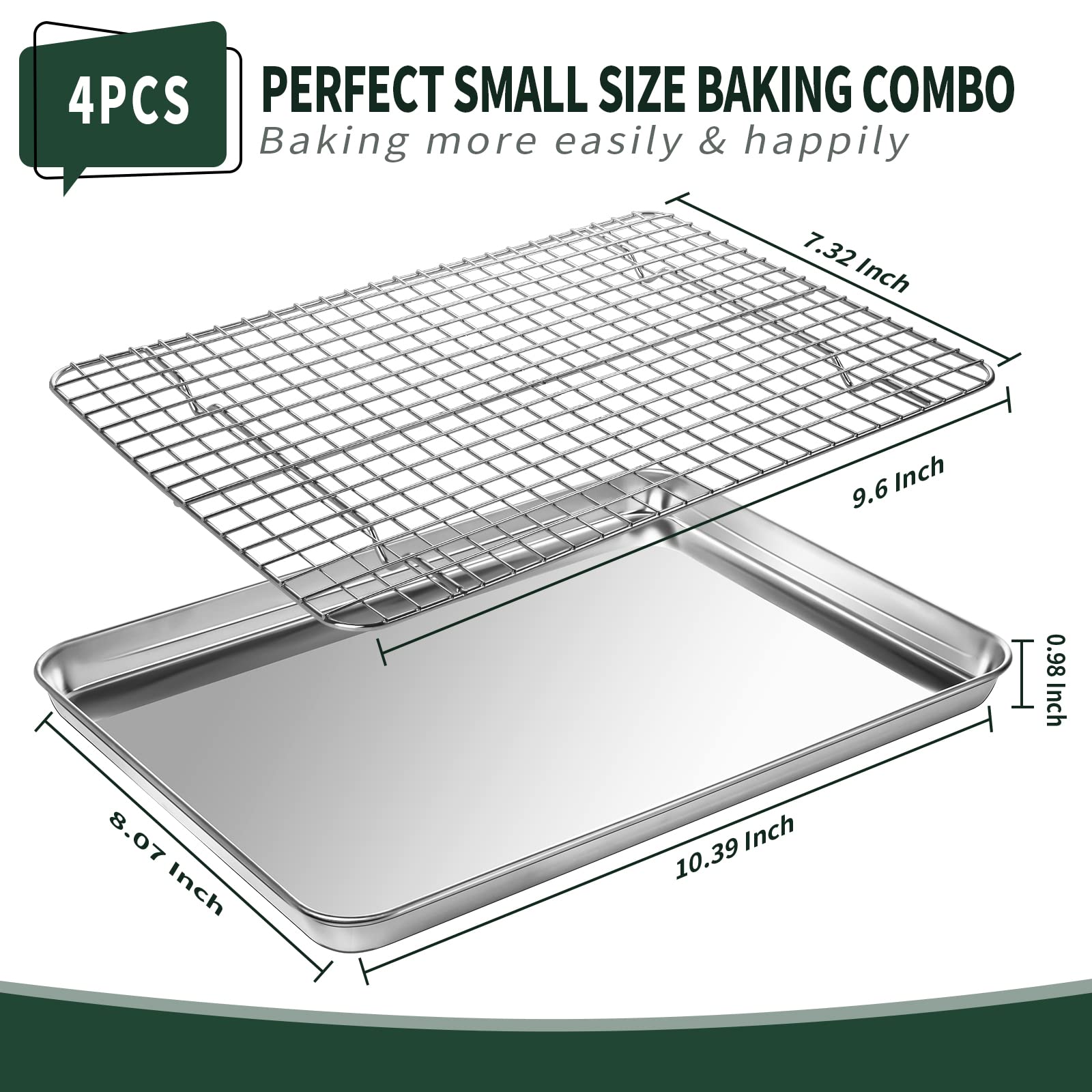 CEKEE 10-inch baking pans with racks for even baking.