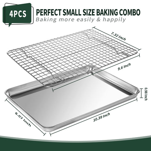 CEKEE 10-inch baking pans with racks for even baking.