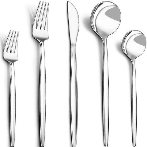 CEKEE 40-piece flatware set on table for classy family meals
