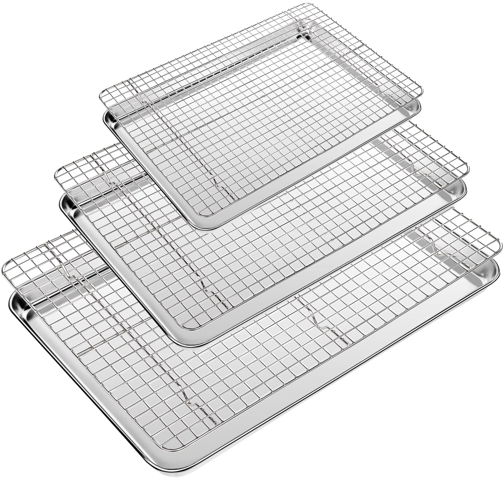 CEKEE baking sheet with wire rack large, even heat and easy release