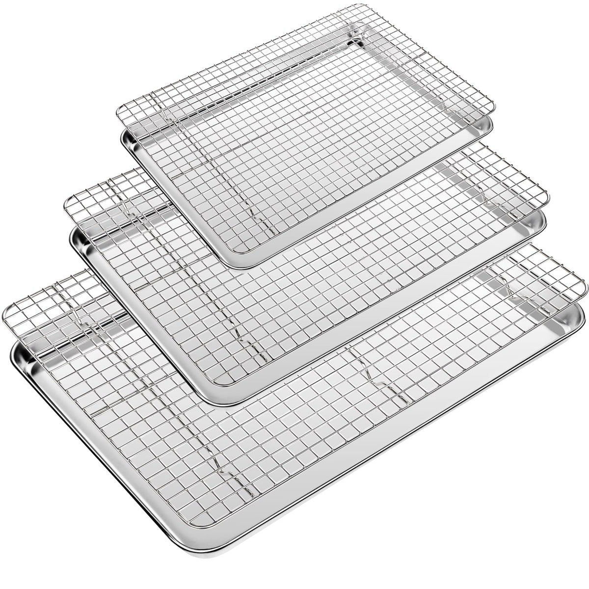 CEKEE baking sheet with wire rack large, even heat and easy release