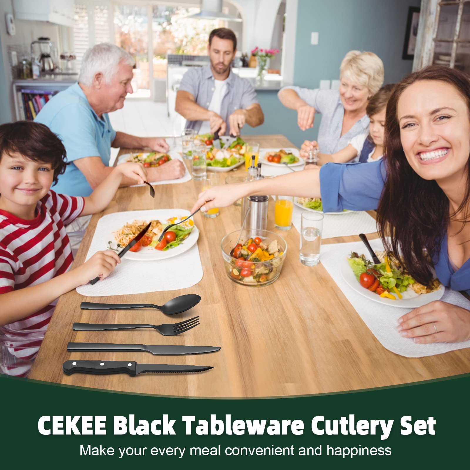 CEKEE black mirror-polished surface adds luxurious shine to the table.
