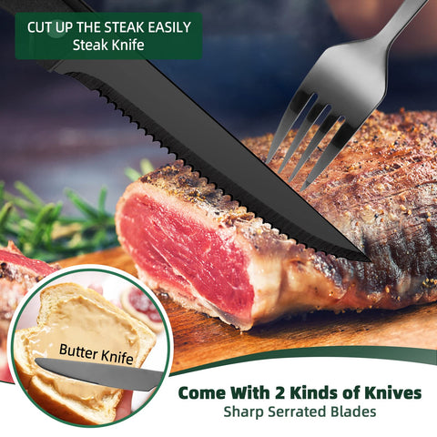 CEKEE black salad forks combine durability with modern style on salads.
