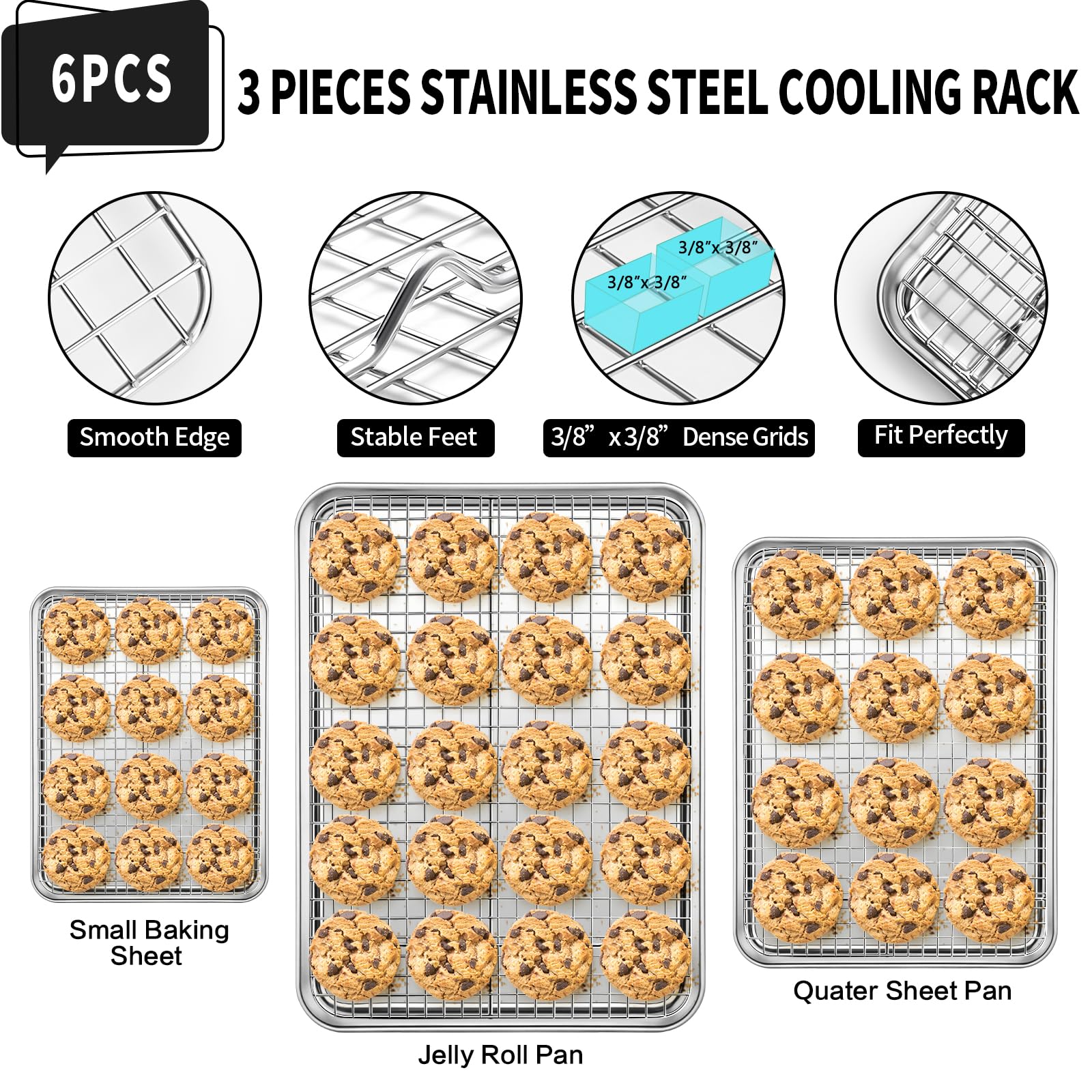 CEKEE cooling rack elevated feet, improves circulation for even cooling