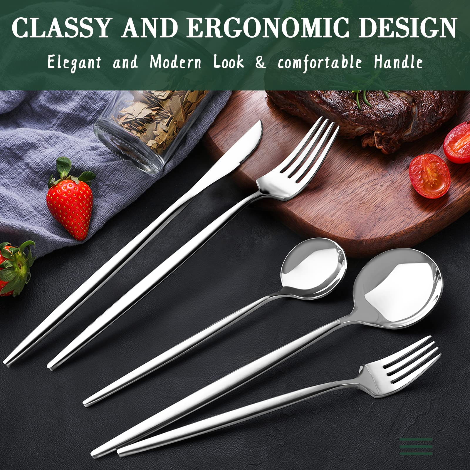 CEKEE dinner knife edge for easy meat slicing