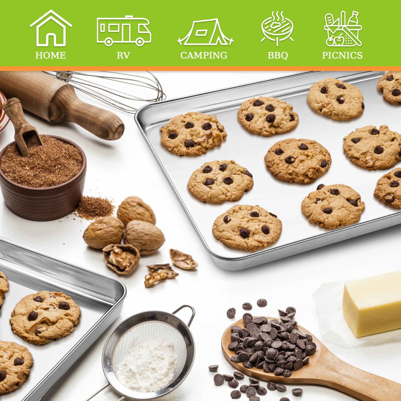 CEKEE dishwasher-safe baking sheets simplify post-bake cleanup.