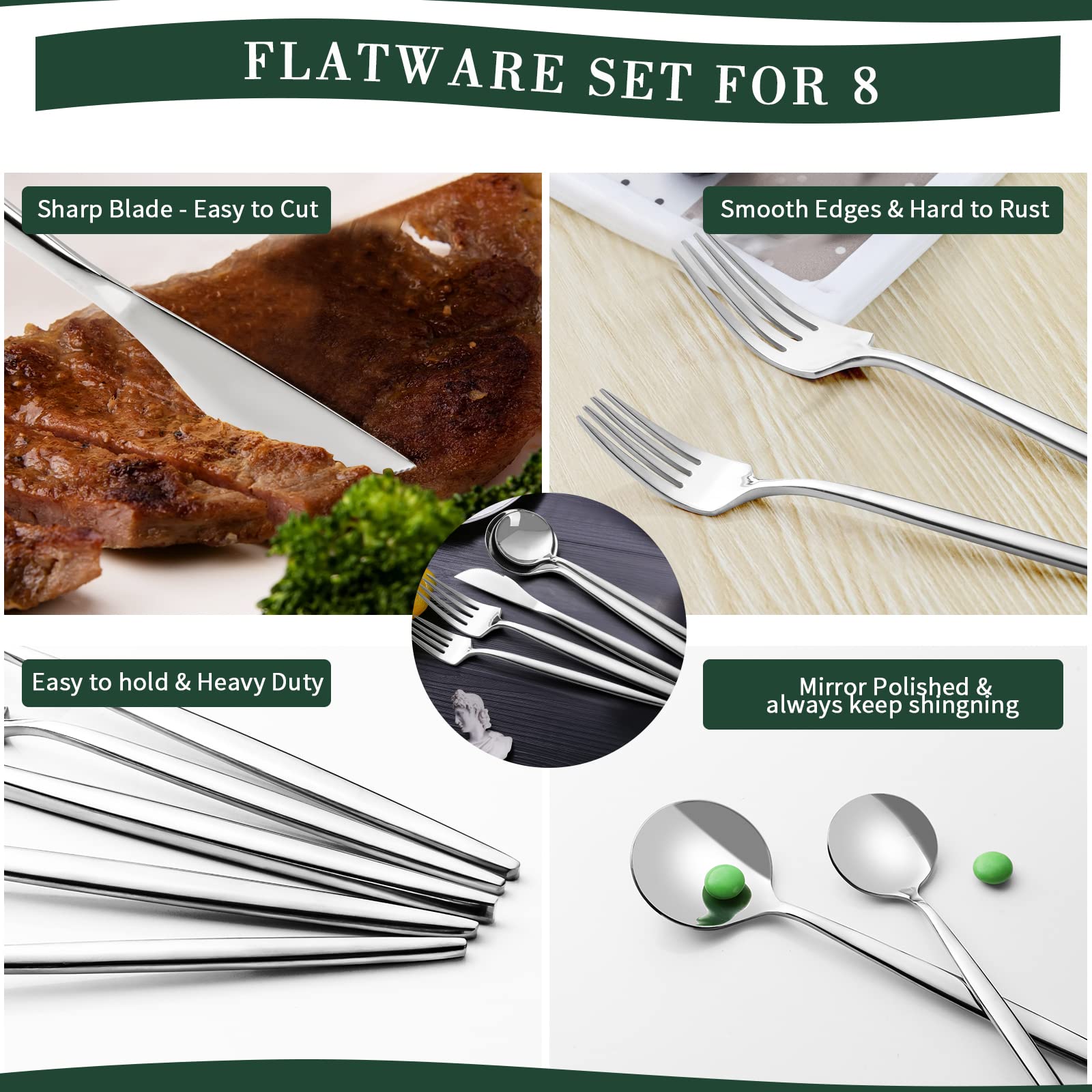 CEKEE nickel-free, corrosion-resistant flatware for safe dining