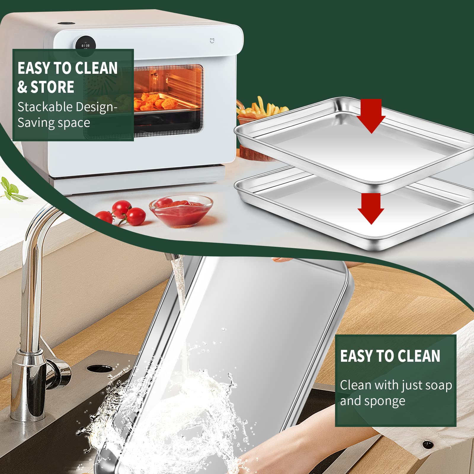 CEKEE stackable pans save cabinet space during meal prep