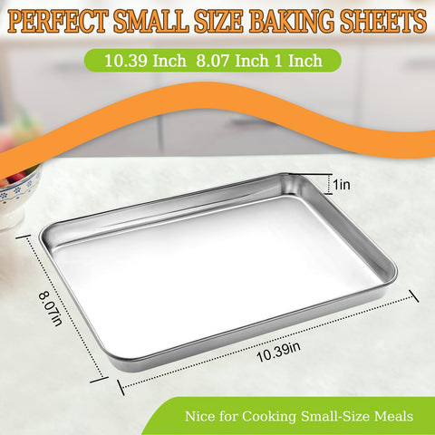 CEKEE stainless steel cookie pans 2-pack closeup highlights durable, rust-free surface.