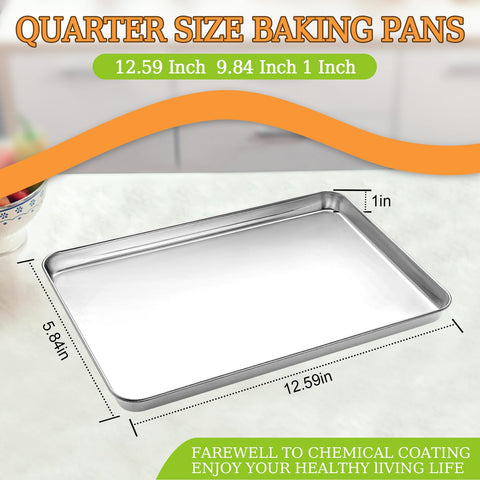 CEKEE stainless steel cookie sheets 12x10 mirror finish reduces sticking for easy cleanup.