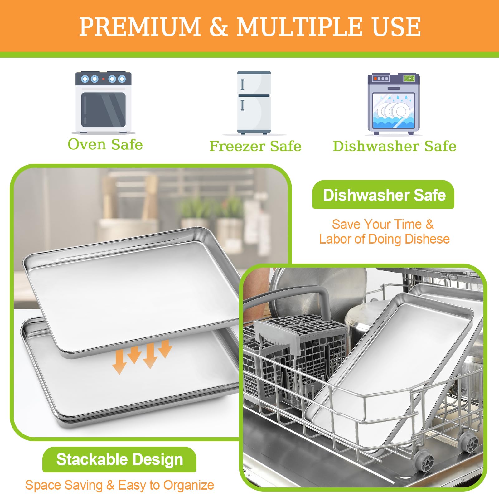 CEKEE heavy-duty pans offer durable 18/0 stainless steel without coating.