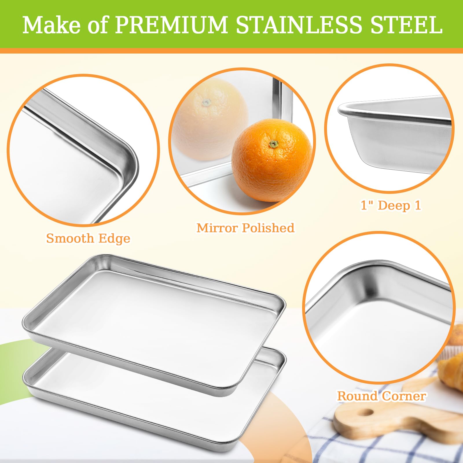 CEKEE stackable baking pans save kitchen storage space.
