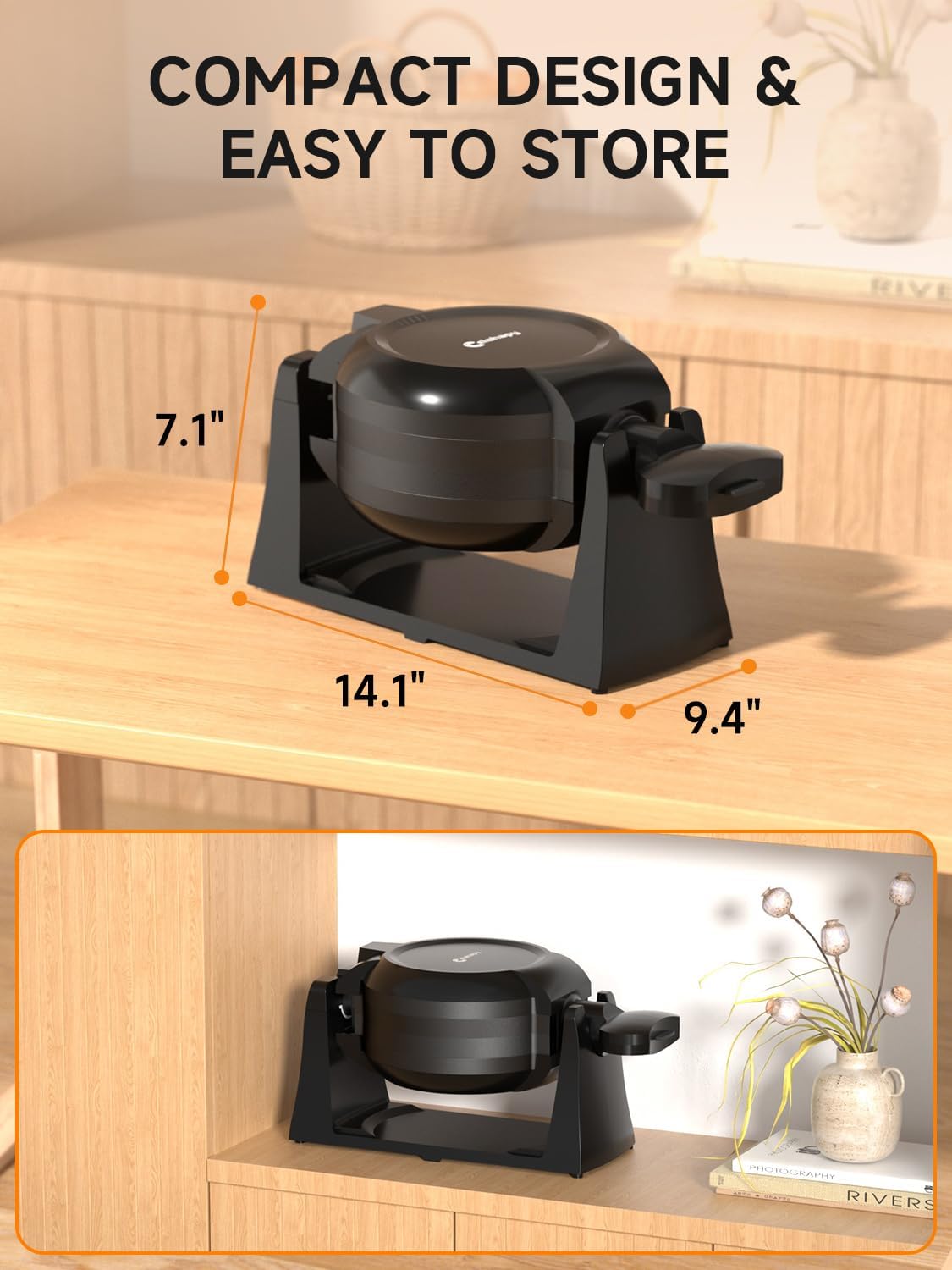 Celahapy 1400W power cooks waffles fast during busy mornings