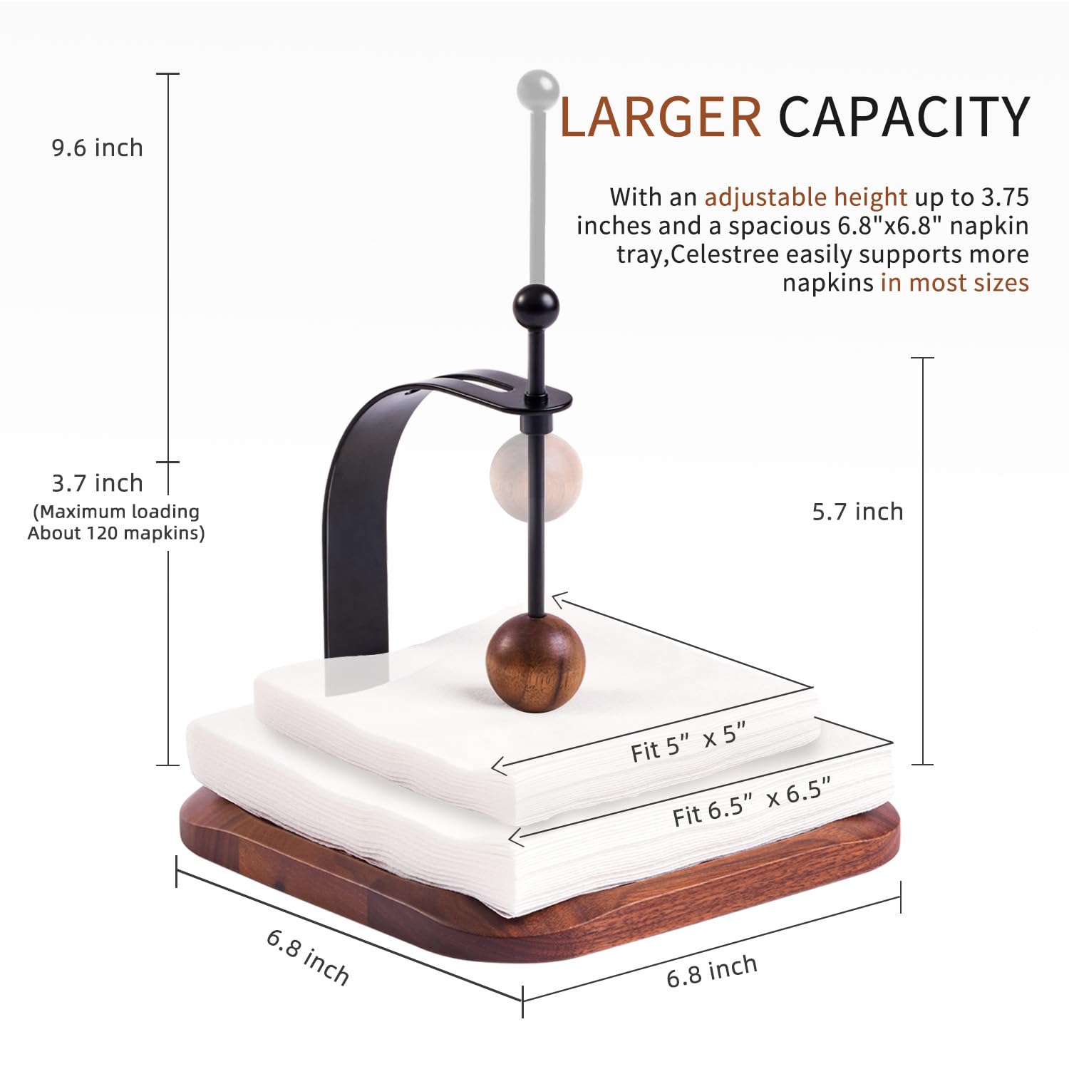 Celestree windproof arm design supports stable napkins on outdoor or busy counters