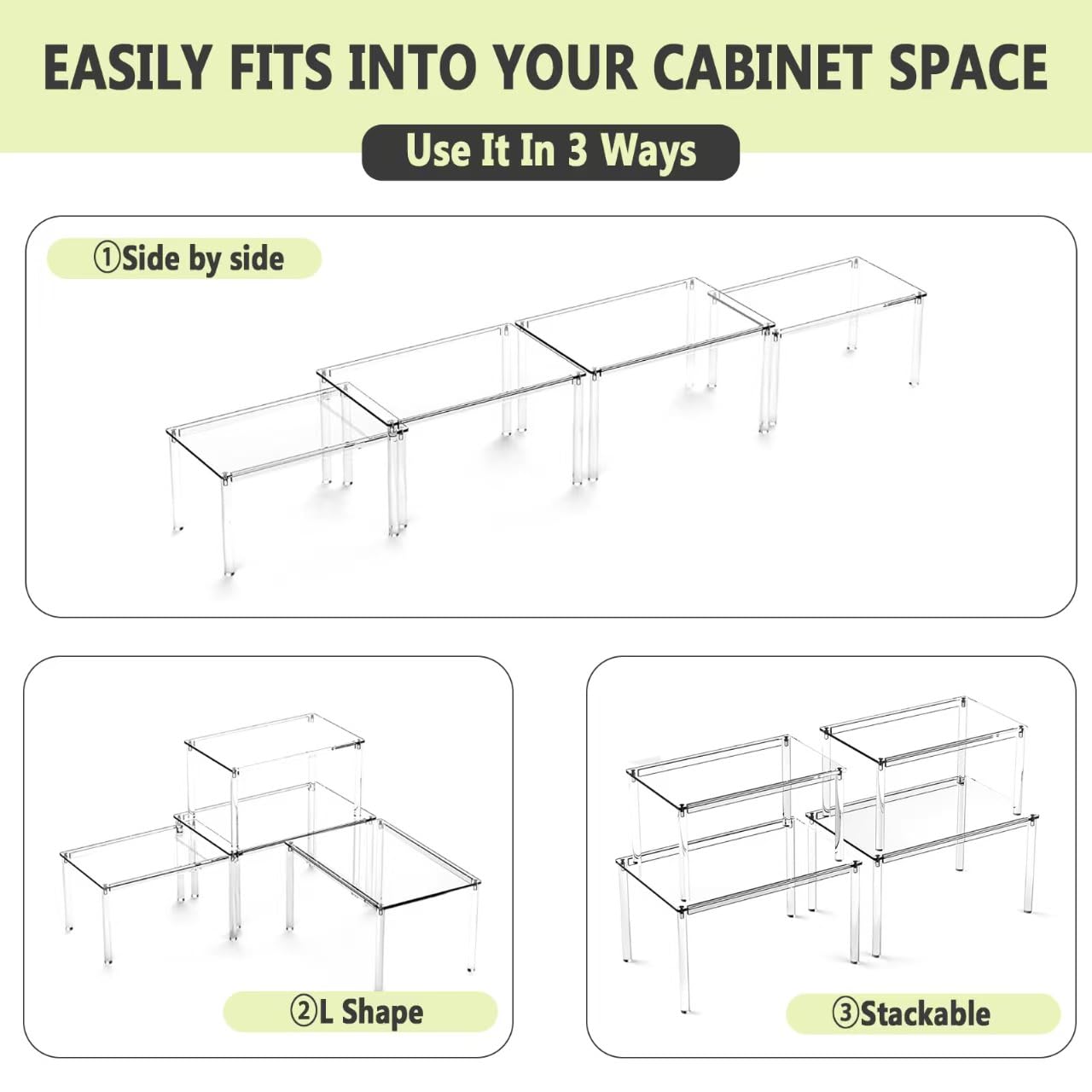 Celsisignis acrylic pantry storage system organizes boxes and jars for quick finding.