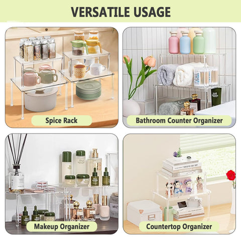 Celsisignis acrylic spice bottle rack mounted in a cabinet for easy access.
