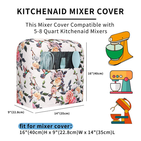 CEMGYIUK mixer cover with pockets keeps utensils within reach.
