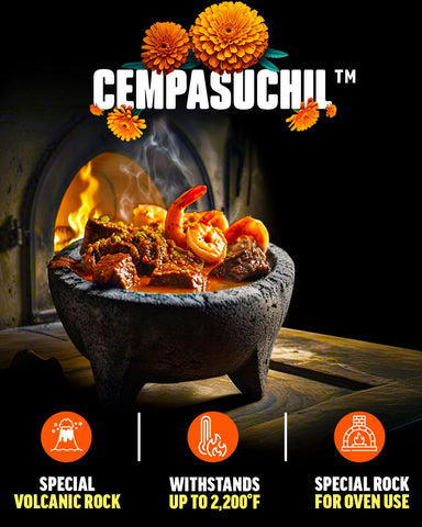 CEMPASUCHIL Tejolote pestle, large and ergonomic for easy grinding.