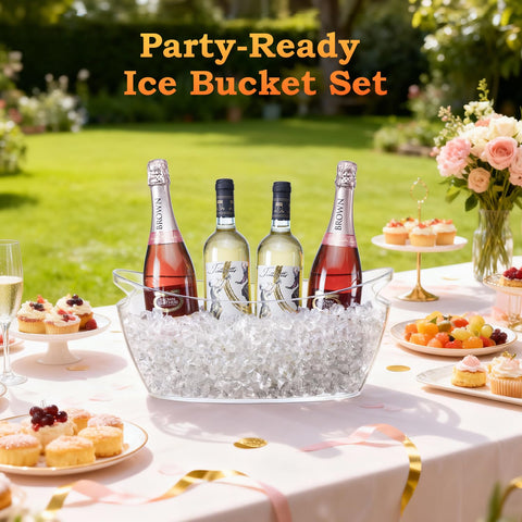 Cenjeery 5.5L clear acrylic chiller shows ice melt for timely refills.