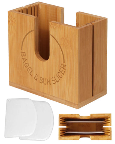 cenleoha bagel slicer bamboo base demonstrates sturdy construction for daily use