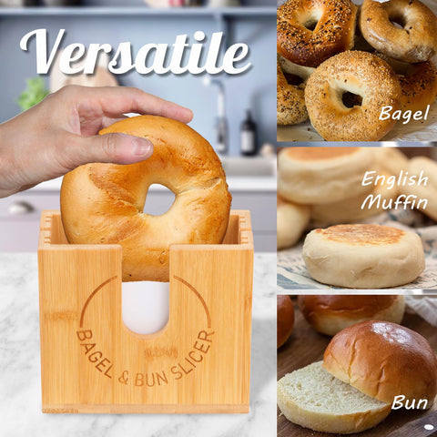 cenleoha bagel slicer on countertop supports organized brunch prep
