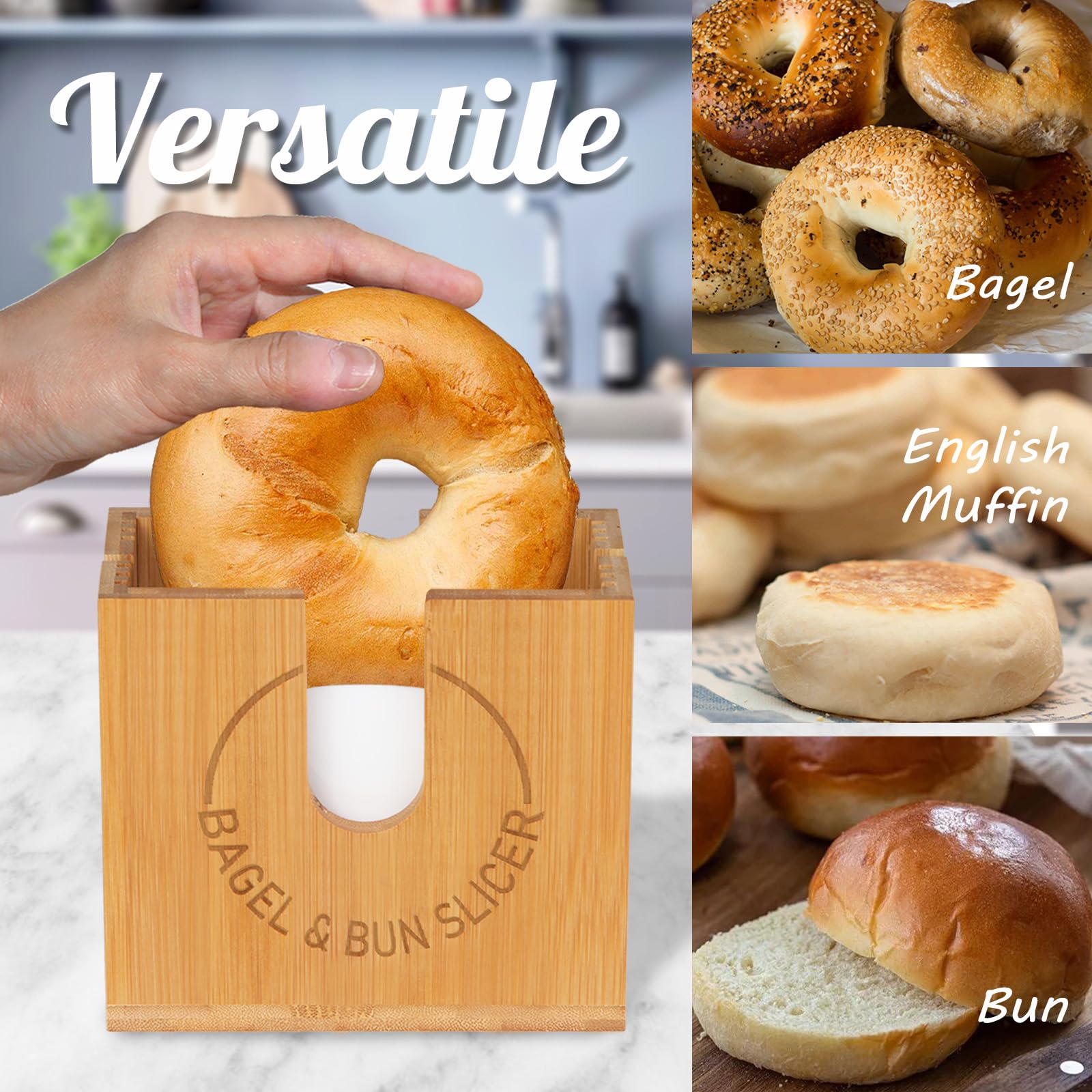 cenleoha bagel slicer easy-clean design enables quick rinsing