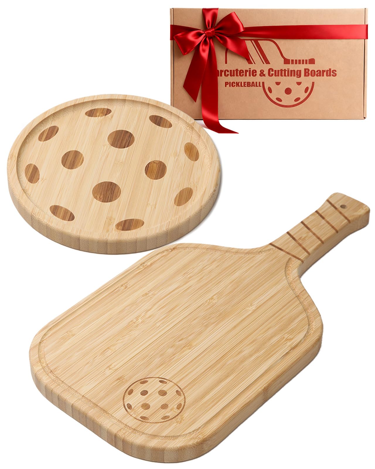 cenleoha pickleball charcuterie paddle board with handle, easy to carry for gatherings