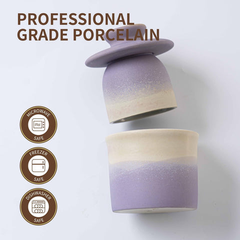 Ceramic Butter Crock with Lid features smooth surface for quick cleaning