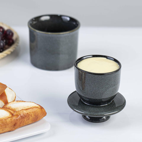 Ceramic butter dish with water-seal highlights soft, spreadable butter.