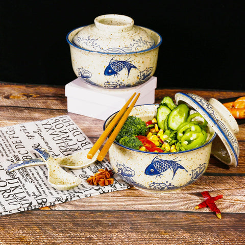 Ceraozmus ramen bowl set chopsticks included for authentic ramen experience