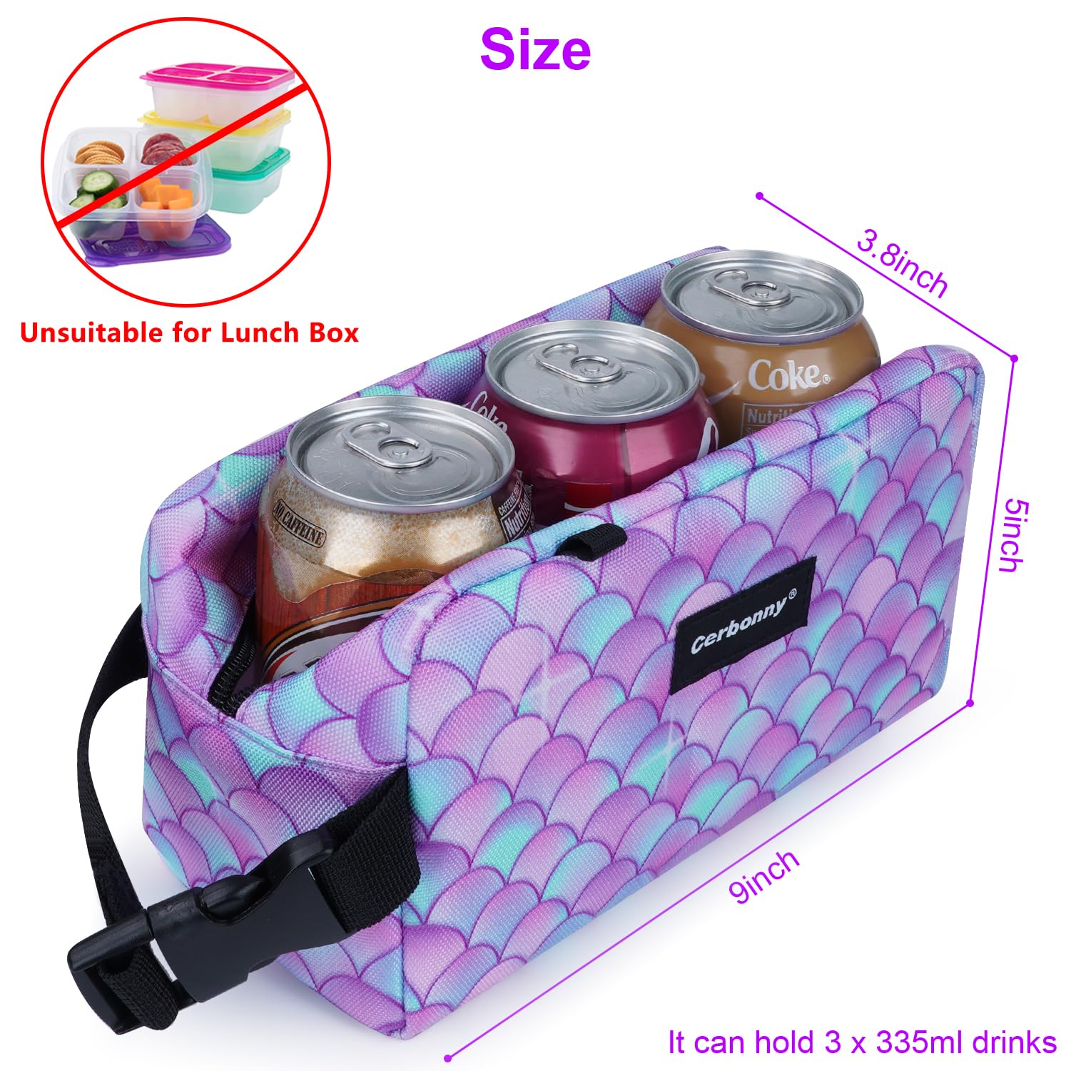 Cerbonny Freezable Cooler Bag interior shows detachable gel packs for flexible cooling