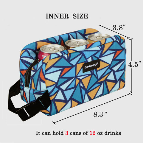 Cerbonny rectangular snack bag fits small containers and bottles for balanced meals