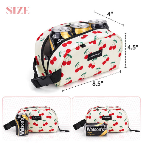 Cerbonny insulated lunch bag with rectangular layout fits compact containers