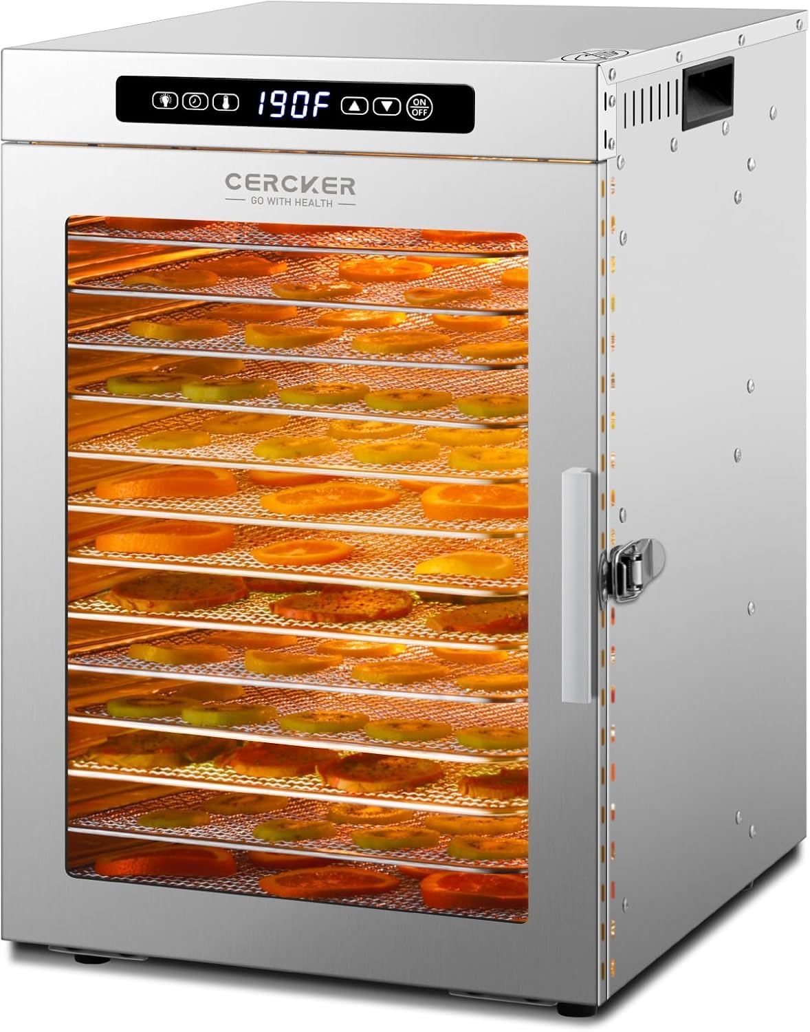 Cercker 14-tray dehydrator top view for batch drying capacity