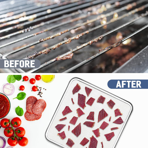 Cercker liquid-friendly tray in action for liquids and sauces during dehydration